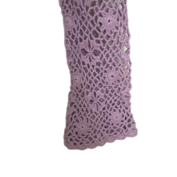 Cool Line LTD Junior Lavender Crochet Scoop Neck Crocheted Shirt Top Size Small - Picture 4 of 5